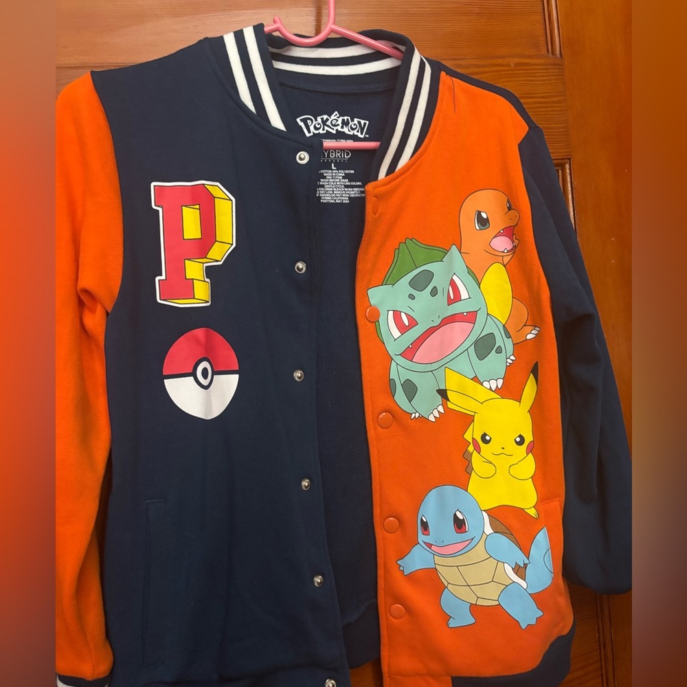 Pokémon Varsity Jacket Pikachu Charmander Squirtle Bulbasaur Size L